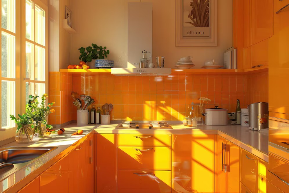 Kitchen interior design- sun kissed yellow and mustards